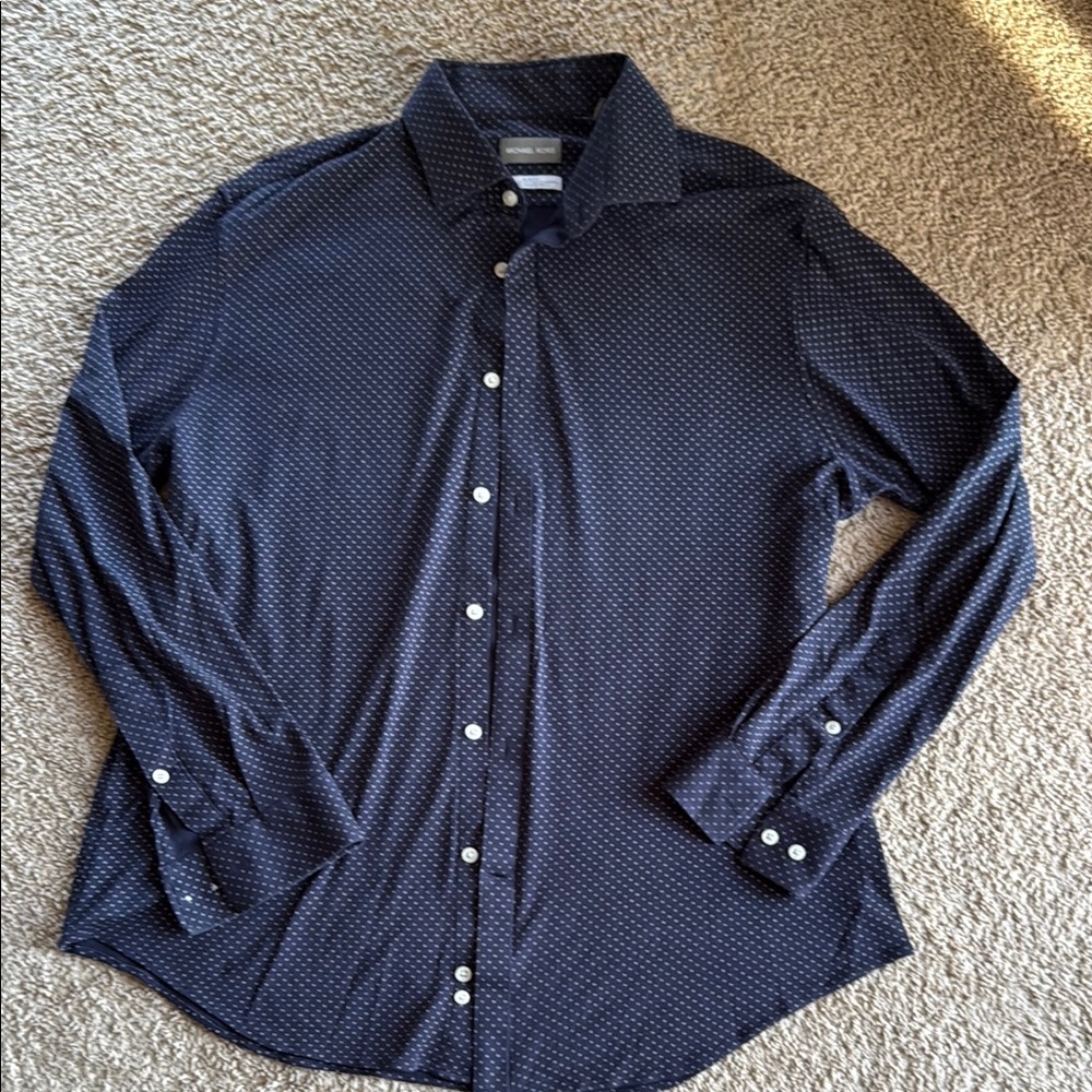 Men's Navy Blue Button-Up Shirt
